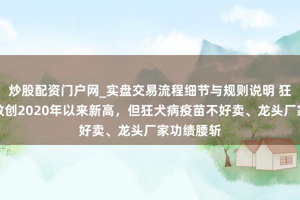 炒股配资门户网_实盘交易流程细节与规则说明 狂犬病死亡数创2020年以来新高，但狂犬病疫苗不好卖、龙头厂家功绩腰斩