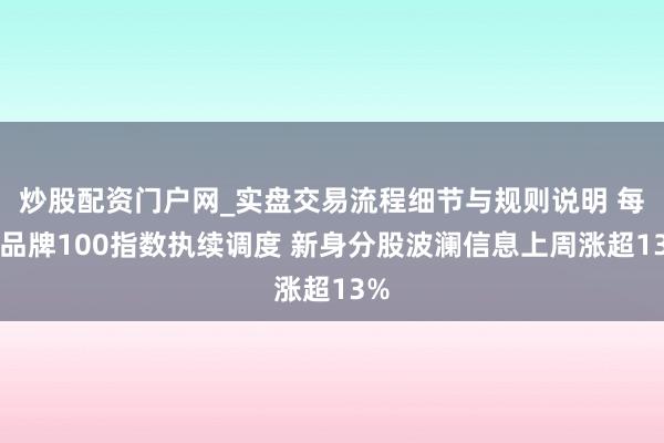 炒股配资门户网_实盘交易流程细节与规则说明 每经品牌100指数执续调度 新身分股波澜信息上周涨超13%